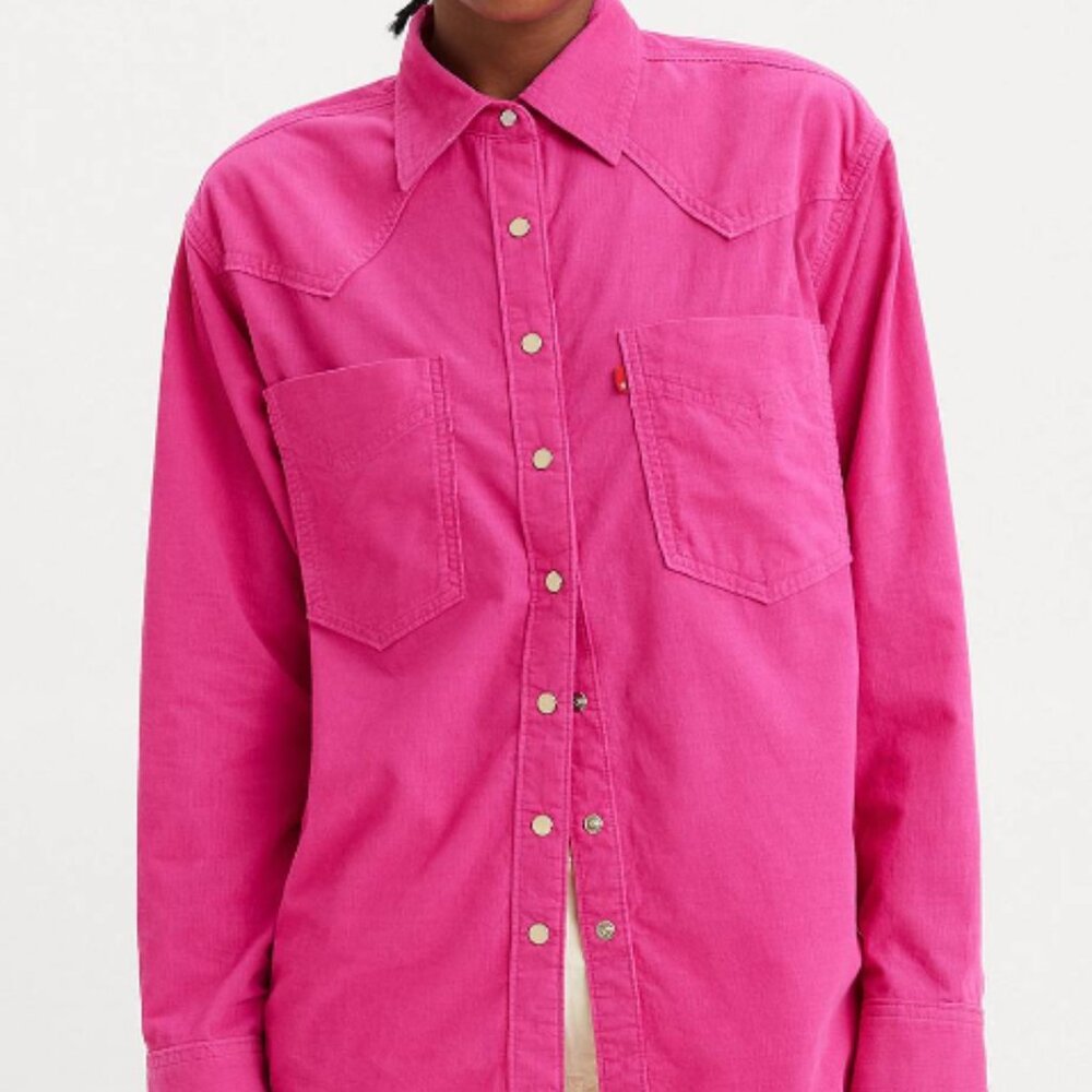 Levi's Premium Donovan Western shirt in pink, size L